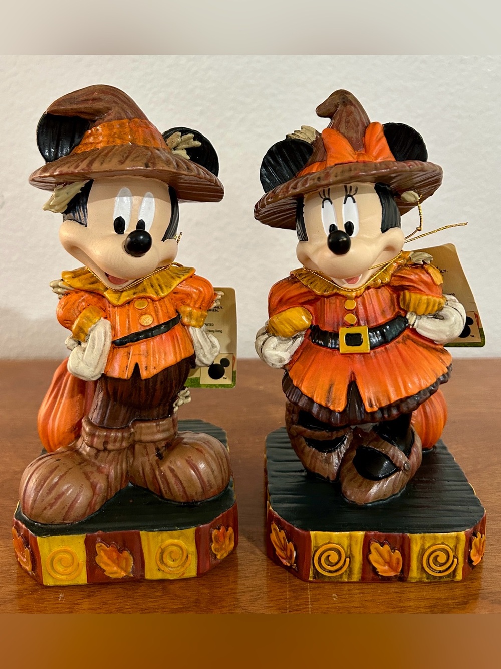 Disney Mickey & Minnie Fall Scarecrow Figurine Set - Orange